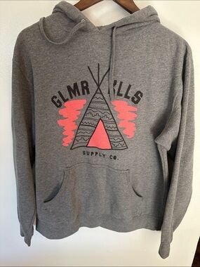 Glmr Kills Gray Hoodie Sweatshirt with Coral Graphic